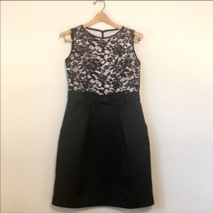 Shoshanna Lace & Satin Sleeveless Cocktail Dress